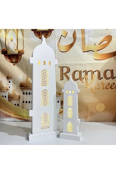 Mado Gallery مسجد خشبي أنيق مزود بإضاءة LED - قبة ذهبية، يعمل بالبطارية، طقم ...