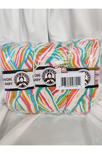 Ören Bayan FAVORİ BABY Ebruli El Örgü İpi (3 Adet) - Renk: 651