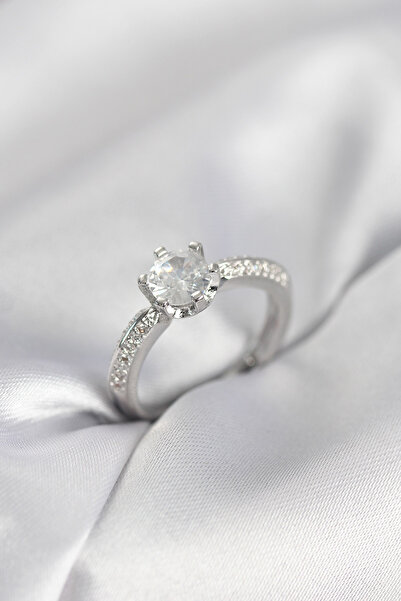 doremodam خاتم نسائي من الفضة مرصع بحجر الزركون - ليسينيا