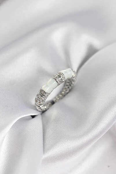 shopwave خاتم نسائي من حجر الزركون موديل كوندوز باللون الفضي