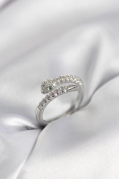 shopwave خاتم نسائي من حجر الزركون باللون الفضي - TJ-BYK3990