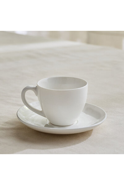 Generic فنجان إسبريسو كريمسون مع صحن - 110 مل