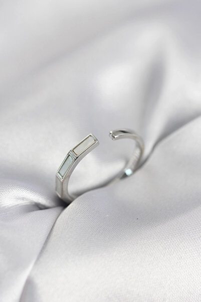 shopwave خاتم نسائي موديل ستيلاك فضي اللون