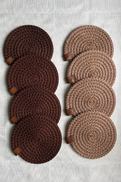 MS Glassware 8-Piece Coasters, Tea Coffee Cup Mug Candle Coasters Decorative ...