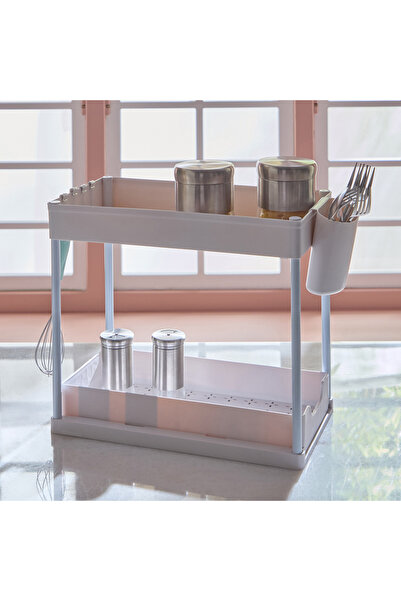 Home Box منظم حوض أتلانتا ذو طبقتين - 34×13×37.5 سم