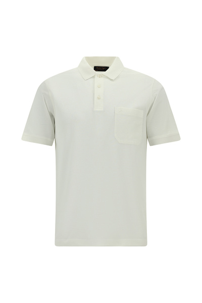 Abdullah Kiğılı Regular Fit Cotton Embroidered Mercerized Polo Collar T-Shirt