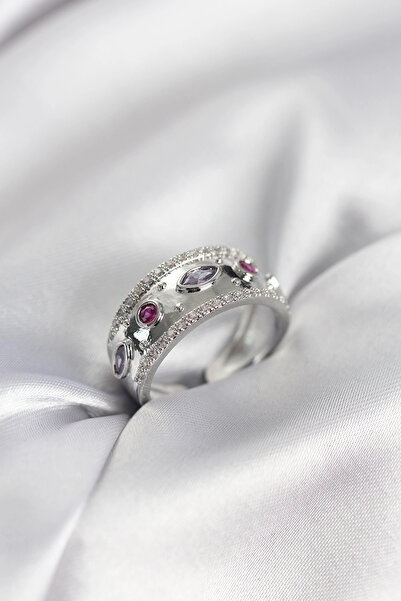 shopwave خاتم نسائي عتيق الطراز مرصع بحجر الزركون باللون الفضي - TJ-BYK3960