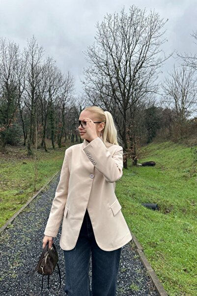 lizge giyim Judge Collar Single Button Jacket