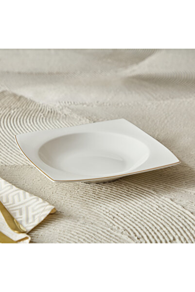 Generic Peace New Bone China Line Square Soup Plate - 28 cm