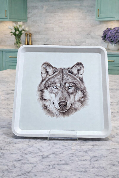 Zucci صينية تقديم مزخرفة بنمط الذئب من ألاكاتي |   صينية تقديم عصرية وزخرفية ...