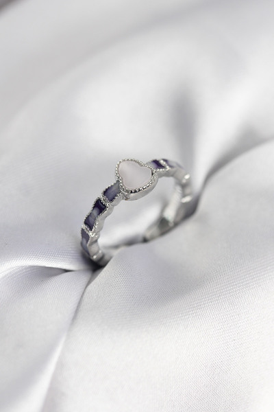 FREEDOM STOREE Silver Color Enamel Gourd Model Women's Ring