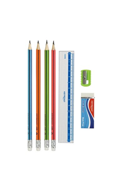 KEYROAD Keyroad school set, 4x pencils, sharpener, eraser, ruler, KR971850
