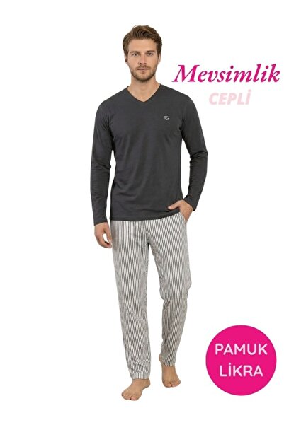 GUAVA+ Men's Crew Neck Buttonless Striped Jacquard Fabric Seasonal Long Sleev...