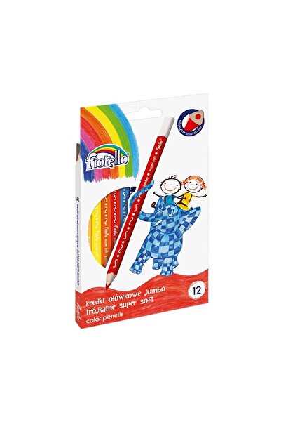 Fiorello Цветни моливи Jumbo Soft 170-2218, триъгълни, 12 цвята, картонен бли...
