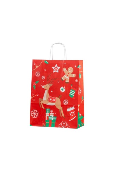 Colorarte Christmas gift bag 24257, B4, 26x35x12cm, 90g/sqm, red, twisted pap...