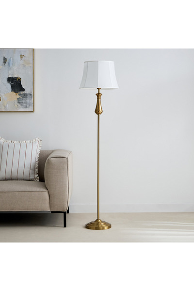 Generic Deme Grame Metal Floor Lamp with Linen Shade - 167 cm