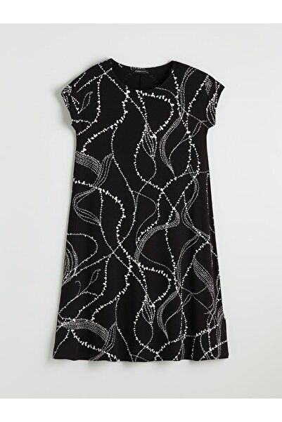 LC Waikiki Crew Neck Patterned A-Line Dress