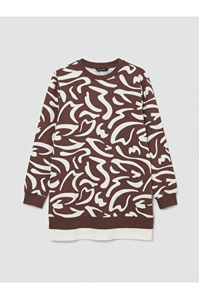 LC Waikiki Crew Neck Patterned Women's Sweatshirt Tunic