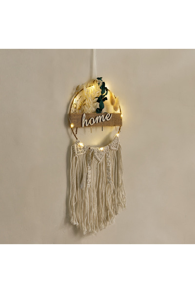 Generic Elio 10 Warm LED Cotton Thread Iron Ring with Dried Flower Home Wood ...