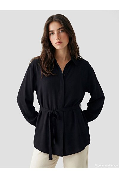 LC Waikiki Belted Oversized Women's Shirt Tunic