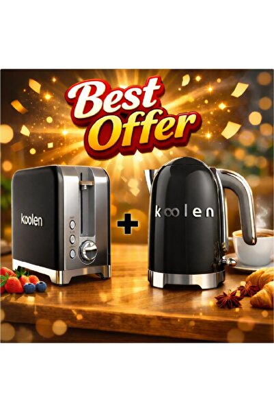 Koolen 2200W Stainless Steel Electric Kettle + Colin Toaster, Black - Special...