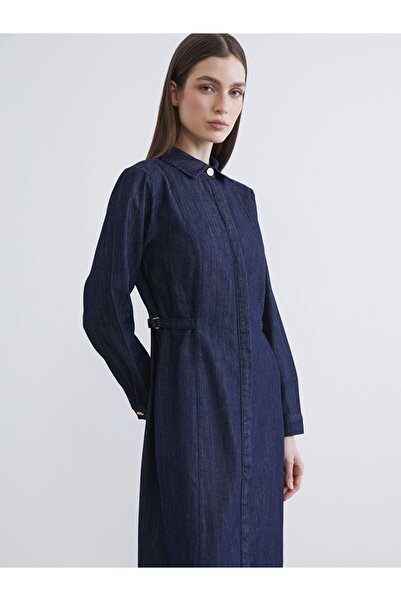 LC Waikiki Shirt Collar Women's Jean Dress