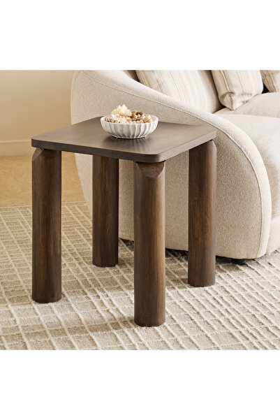 Generic طاولة نهاية من الخشب الصلب من كافون بيلار