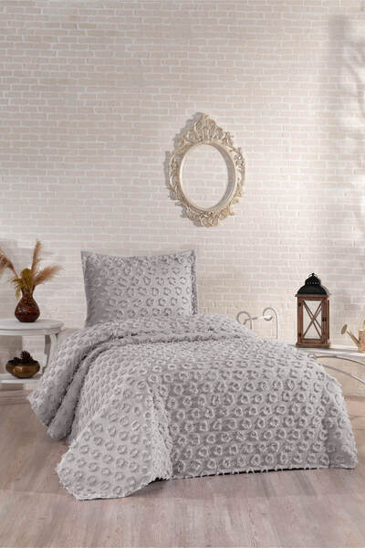 DANTEELHOME Dai̇sy 2-Piece Single Bed Pique Set Gray