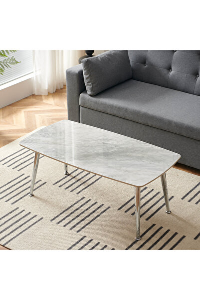 Generic طاولة قهوة سيان من الحجر المتصلب