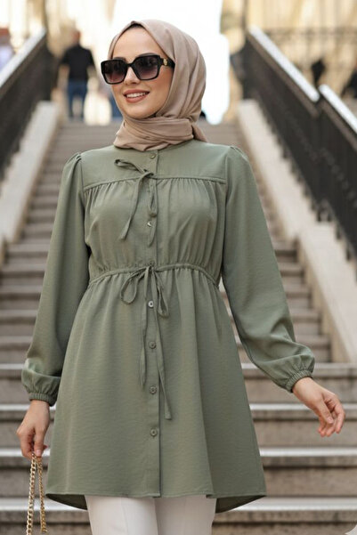 N.S NEVA STYLE Τουνίκ Χιτζάμπ με κουμπιά σε χρώμα μέντας 20287MINT