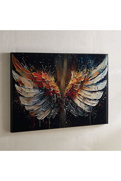 Generic Fossel Feather Framed Picture with ABS High Gloss Surface - 60x90x2.5 cm