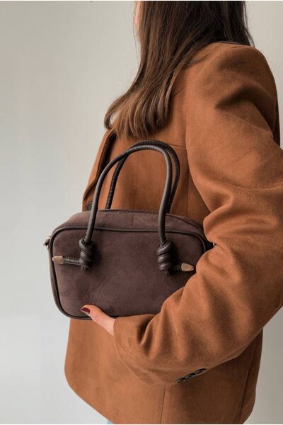 Fiori حقيبة يد نسائية من الجلد السويدي وحقيبة كتف