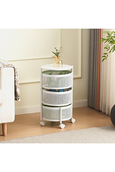 Generic Movo Havana 3-Tier Round Storage Trolley