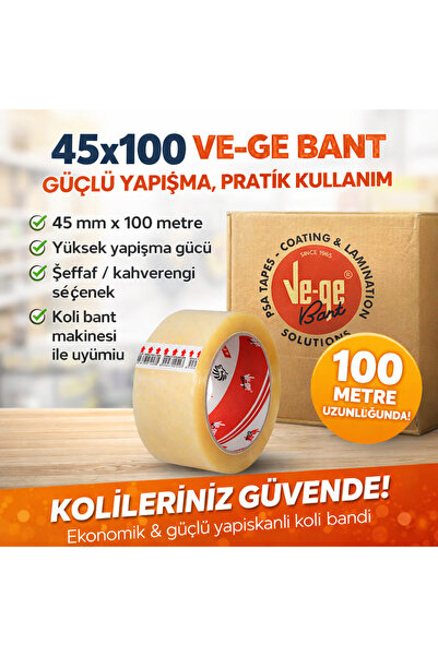 kullanatstore 48 adet Vege 100mt koli Bantı holtment 45x100mt Aslan
