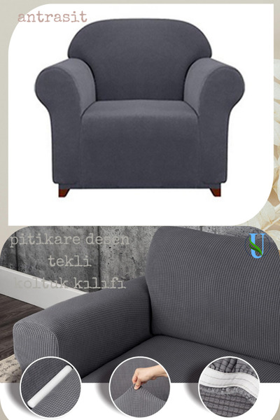 Uy Style Lycra Single Sofa Cover, Elastic Rubberized Sofa Cover with Pitikare...