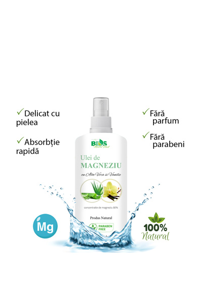 Bios Mineral Plant Ulei de Magneziu cu Aloe Vera si Vanilie, 100 ml