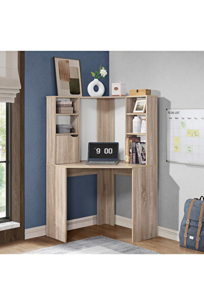 Generic Alford Patara Compact Corner Study Desk with Hutch