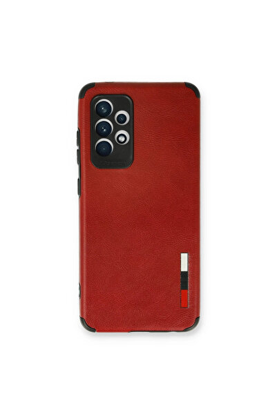 xirshop حافظة سامسونج جالاكسي A53 5G بحلقة جلدية سيليكون - أحمر