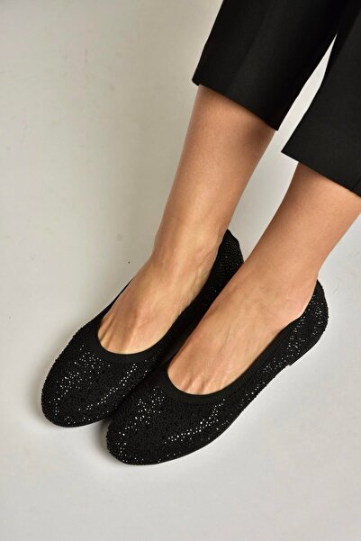 Fox Shoes Y820411004 Black Knitwear Fabric Women's Ballerinas
