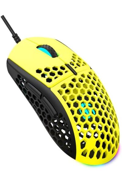 Generic ماوس GAMERTEK GM16 فائق الخفة والدقة، أصفر اللون