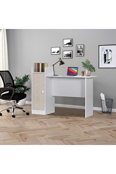 Generic Vanilla 1-Door Kids' Study Desk and Como Office Chair Package