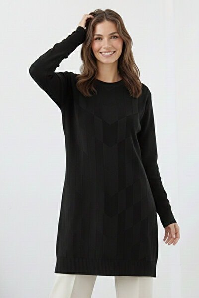 benguen Patterned Tunic N3293 Black