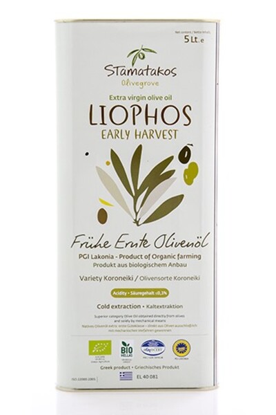 Stamatakos Ulei de masline extravirgin Liophos Early Harvest bio 5 litri