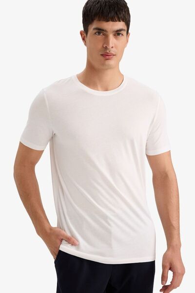 DeFacto Men's T-Shirt M6606Az/Wt34 White