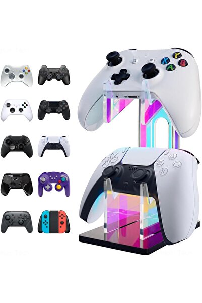 Generic Iridescent Acrylic 2-Tier Universal Game Controller Stand, Headset Ho...