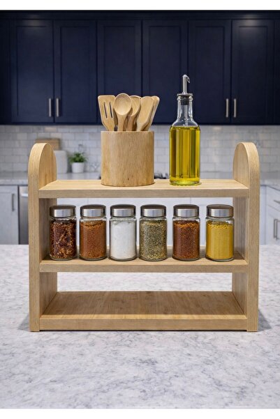 Kale tasarım Mutfak Rafı Tezgah Üstü Raf Baharatlık Organizer Mutfak Rafları