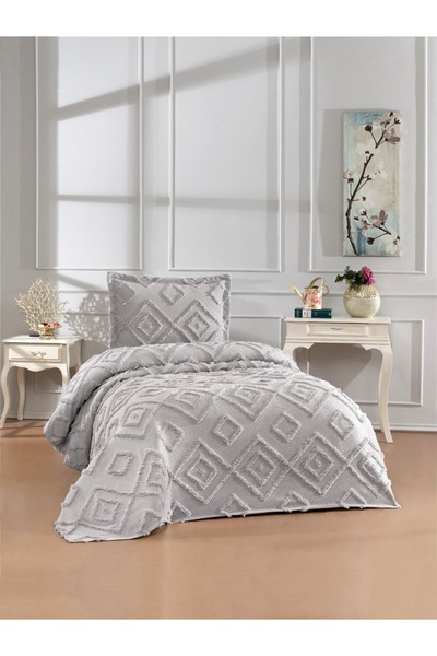 DANTEELHOME Olive 2-Piece Single Person Pique Set Gray