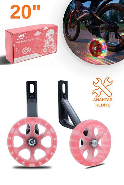 Mach 20 Jant Bisiklet Uyumlu Işıklı Yan Destek Tekerleği, Yardımcı Tekerlek Seti