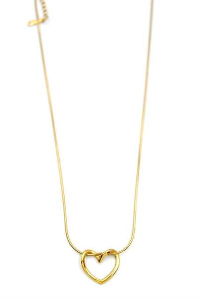 MENESSA قلادة القلب - ذهبي