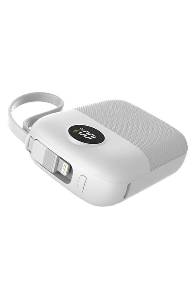 S-LINK Mp110 10000Mah Pd22.5W Type-C+Lightning Kablolu Beyaz Pil Şarj Cihazı ...